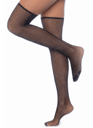 Bas résille noire avec strass - MAL1124BKRH